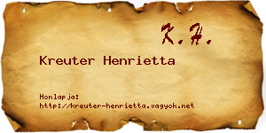 Kreuter Henrietta névjegykártya